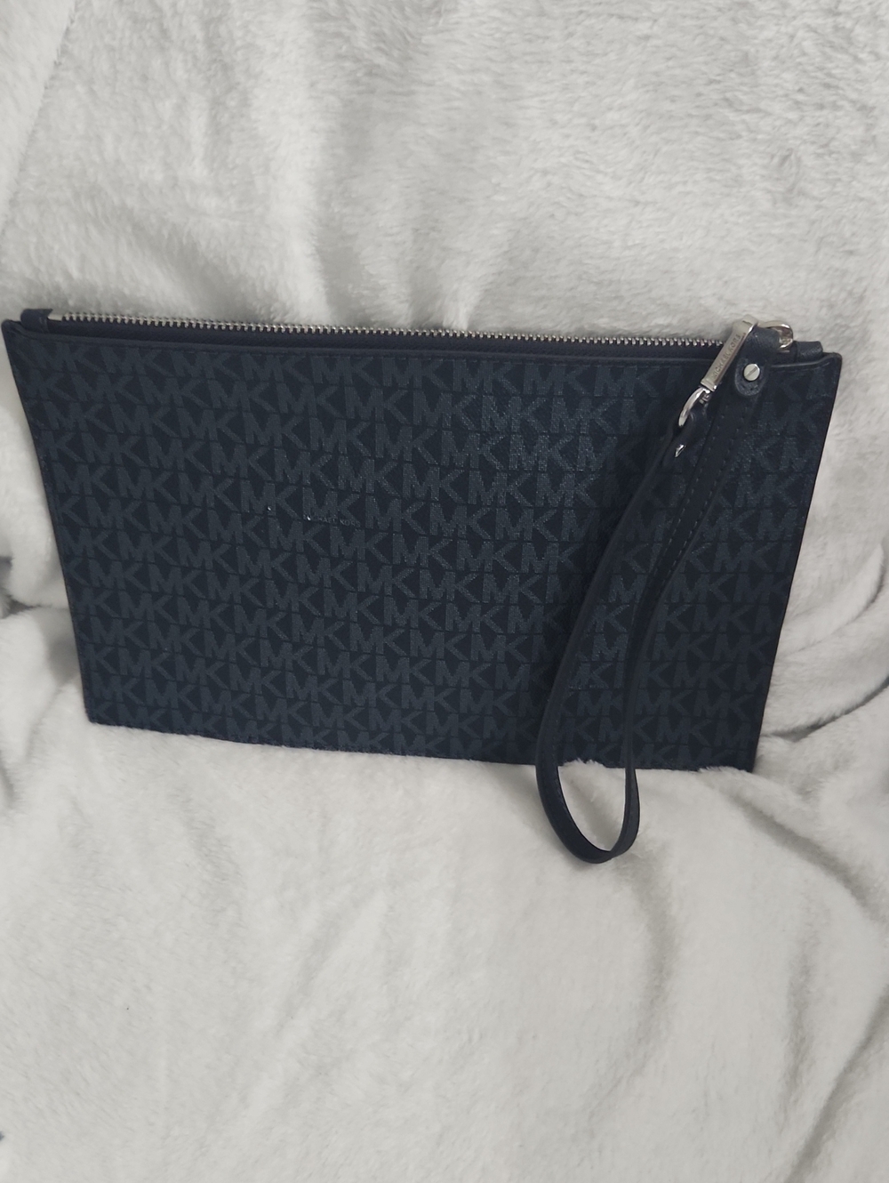 Blue monogram Wristlet Larger Size